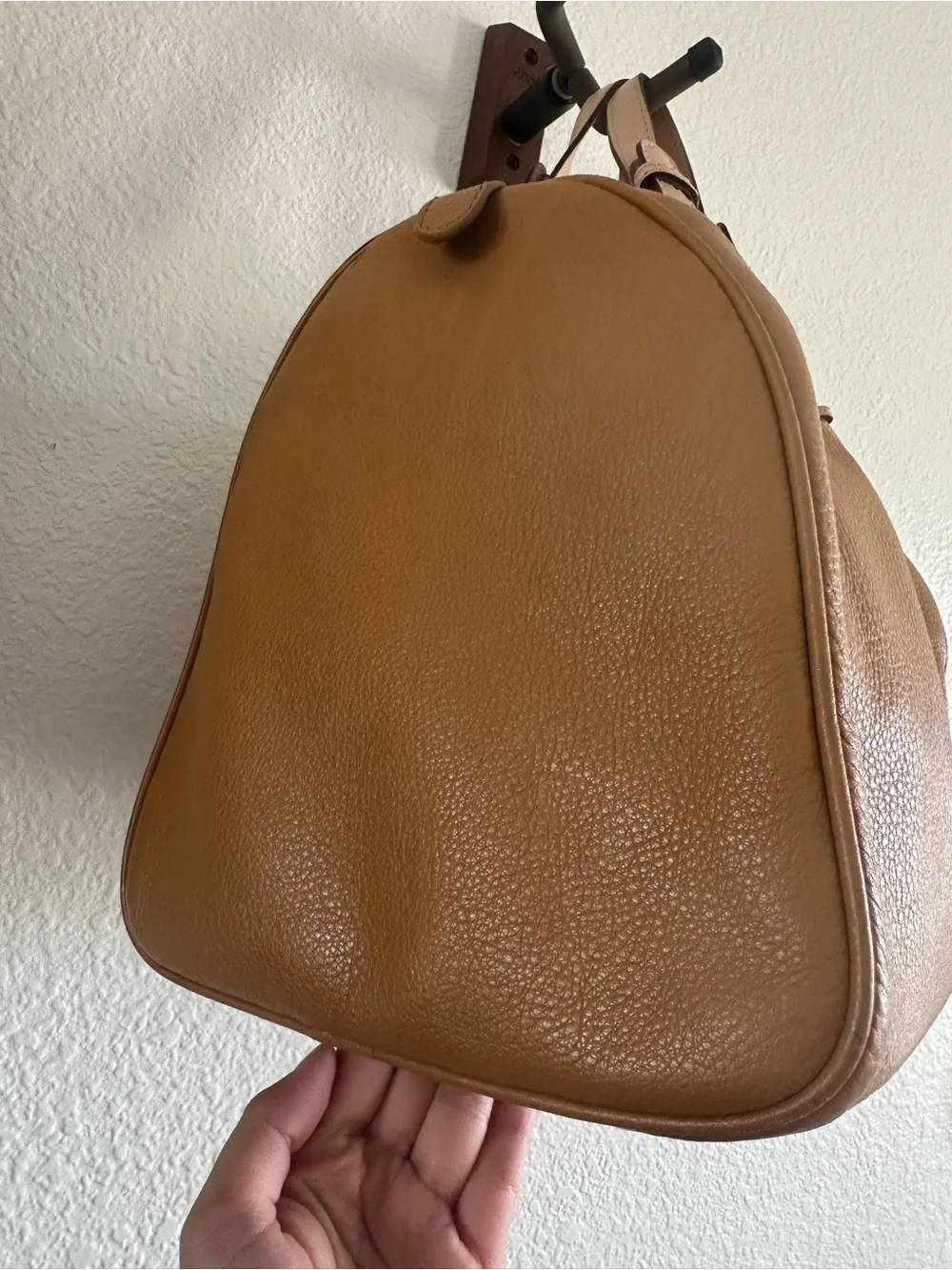 Michael Kors Grayson Leather Satchel Bag Luggage Brown Gold Hardware